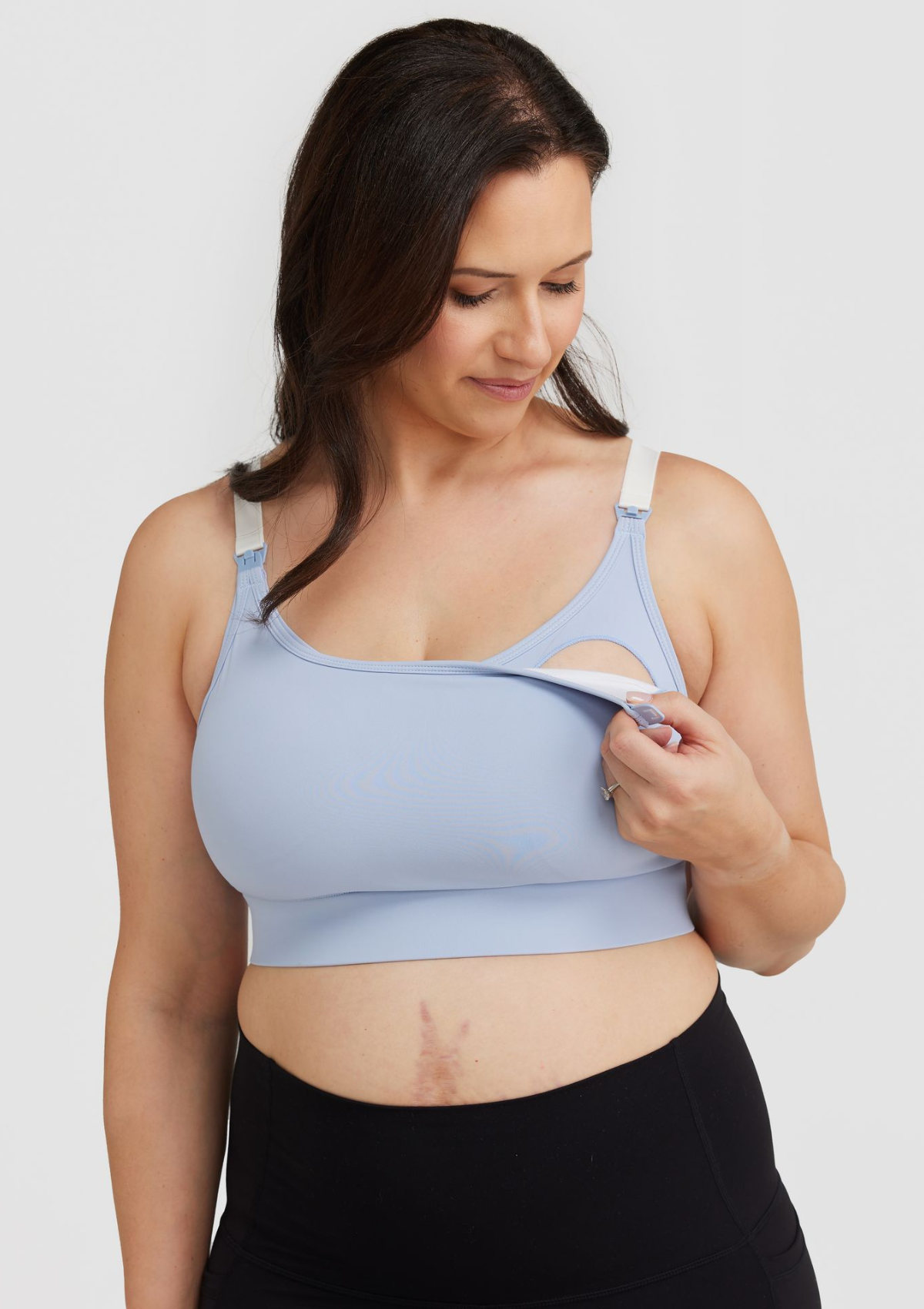 Frankie T-Shirt Nursing Crop DD-G Cup (Sky Blue)