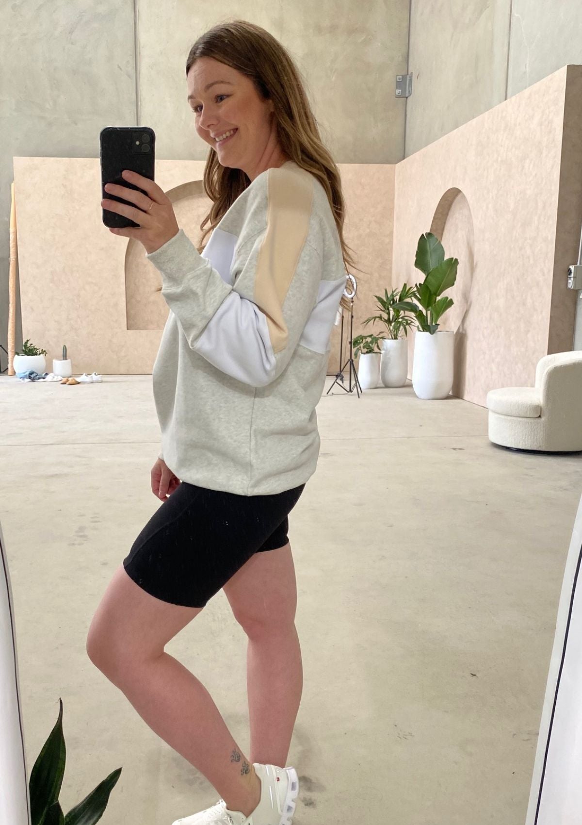 Elevate Nursing Sweater (Grey, White & Beige)