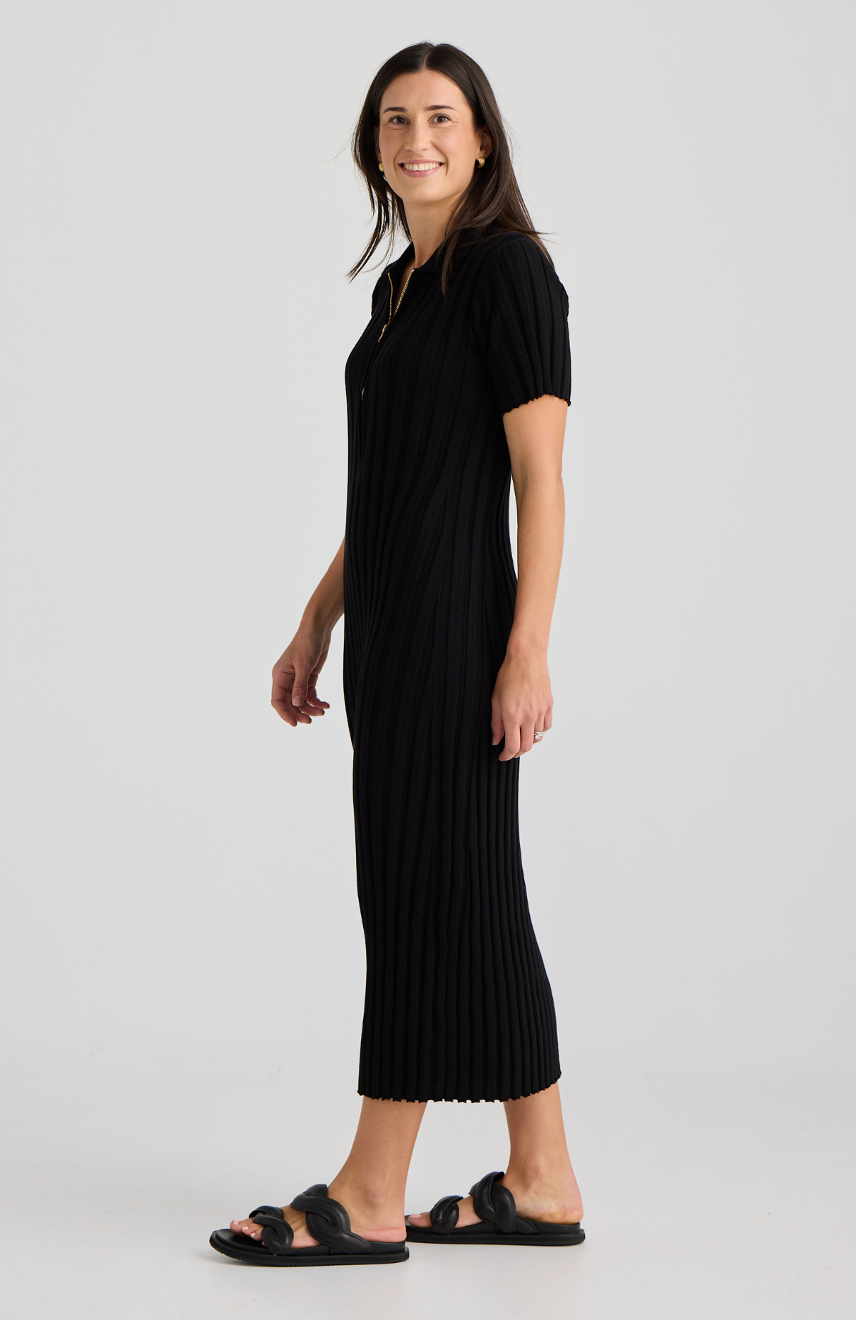 Ava Knit Maternity Dress Black