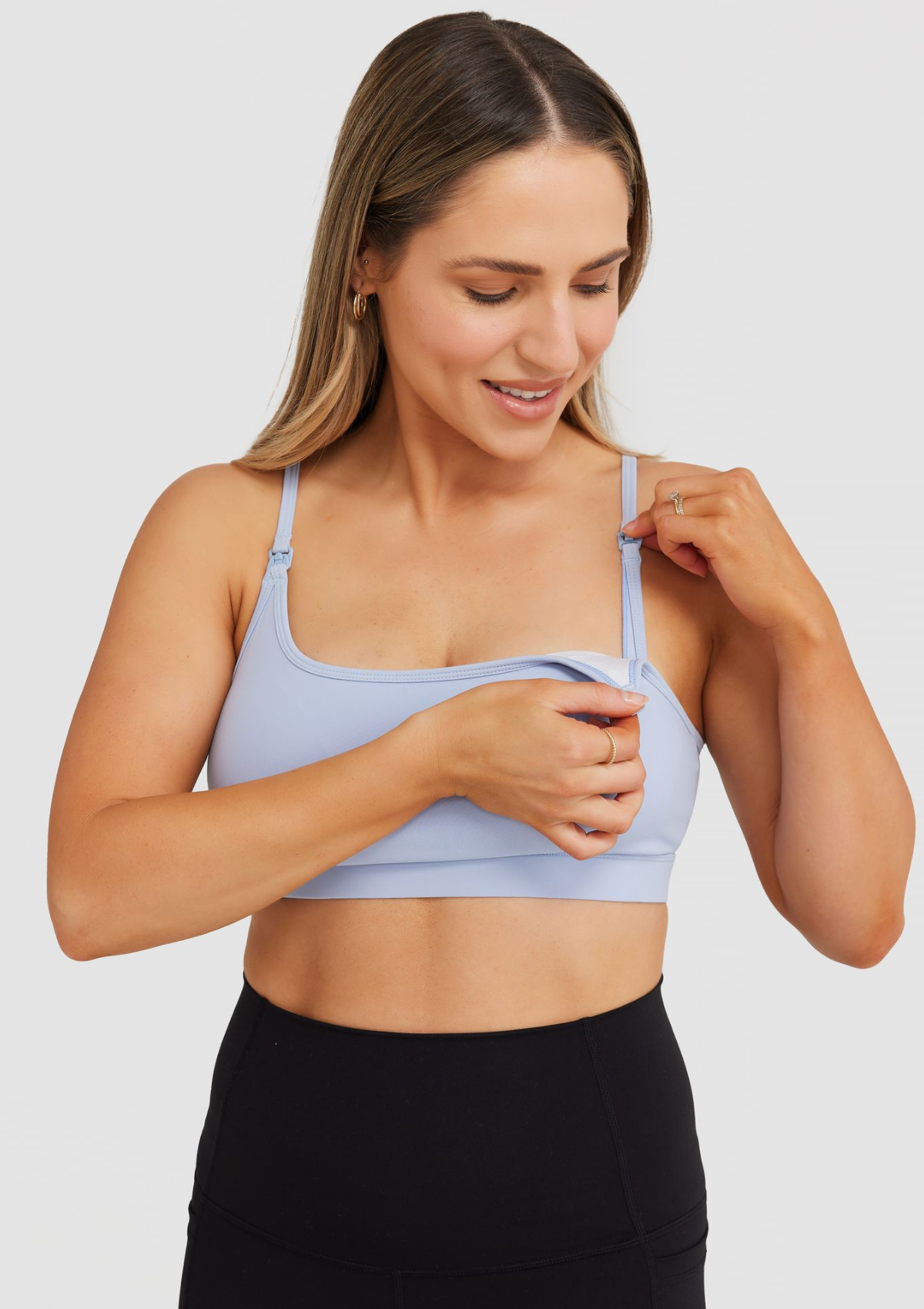 Ella T-Shirt Nursing Crop A-D Cup (Sky Blue)