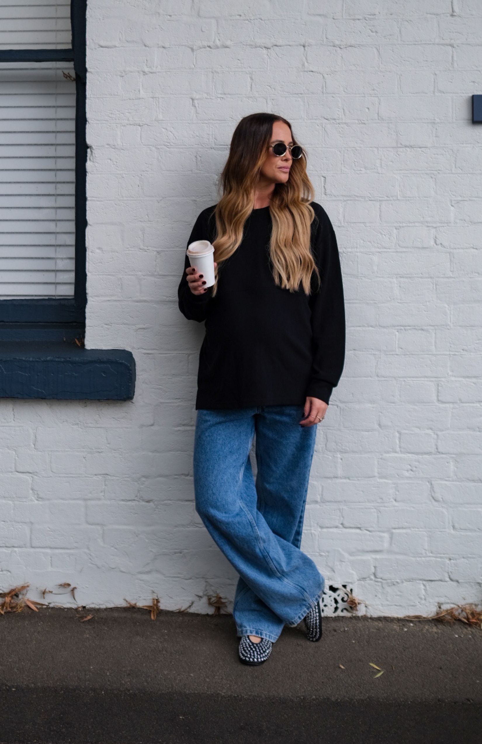 Piper Long Sleeve Breastfeeding Top Black