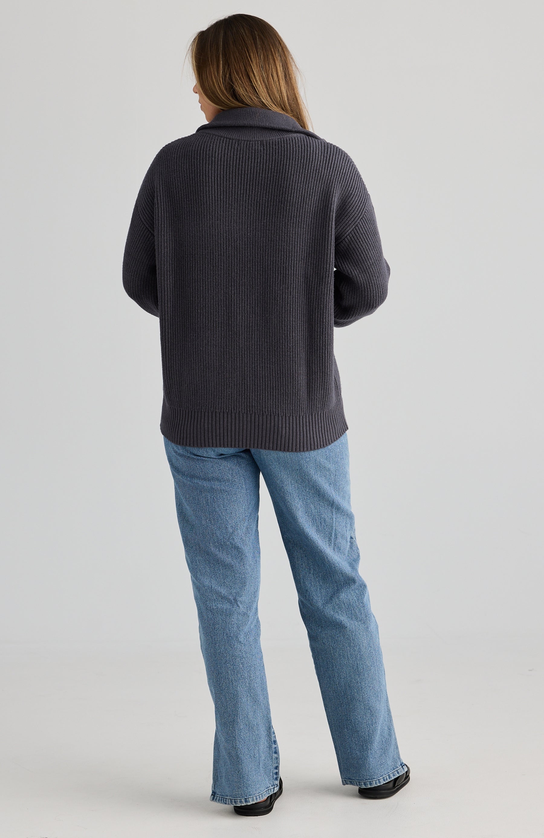 Charlie Knit Breastfeeding Jumper Charcoal
