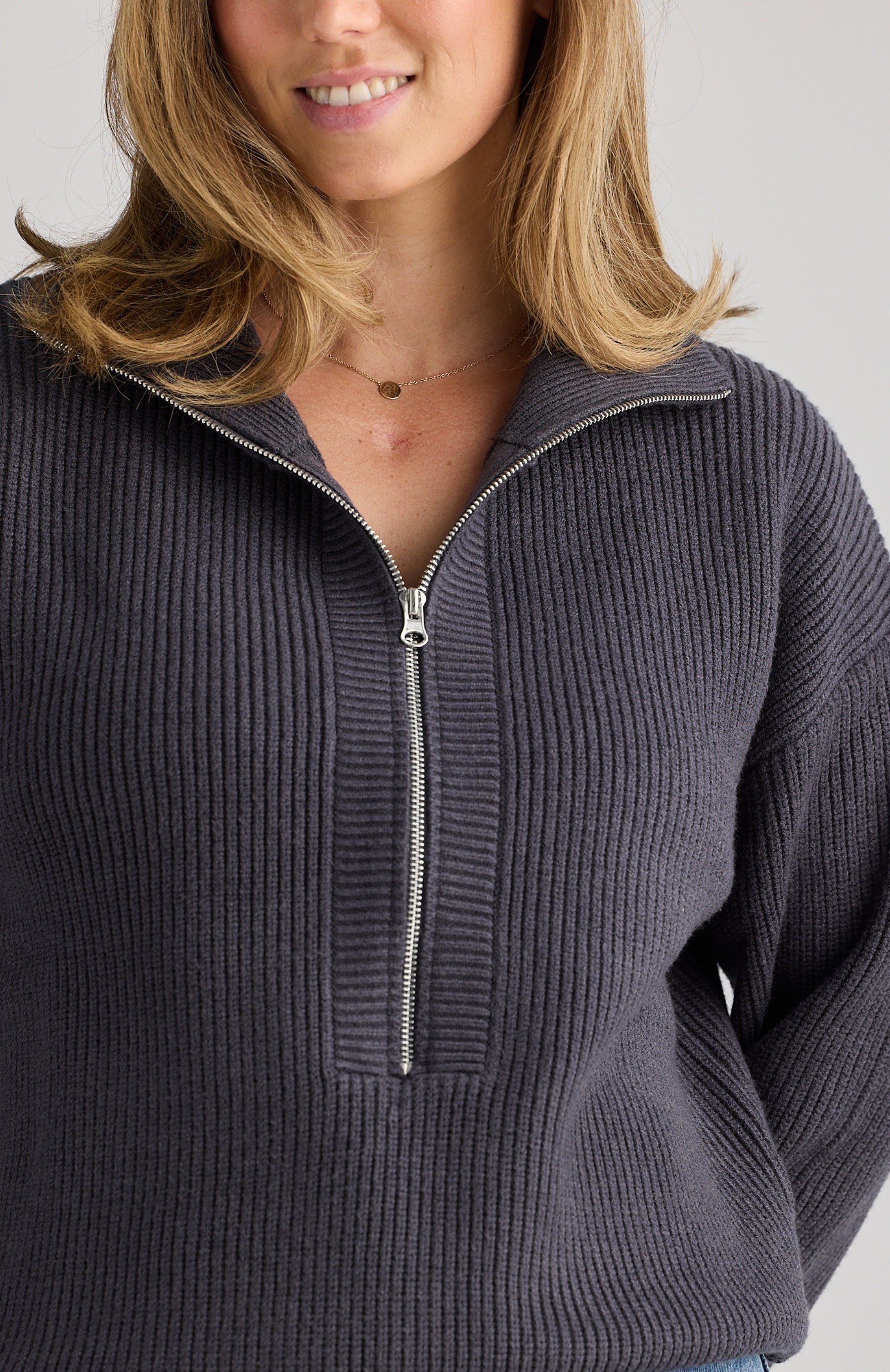 Charlie Knit Breastfeeding Jumper Charcoal