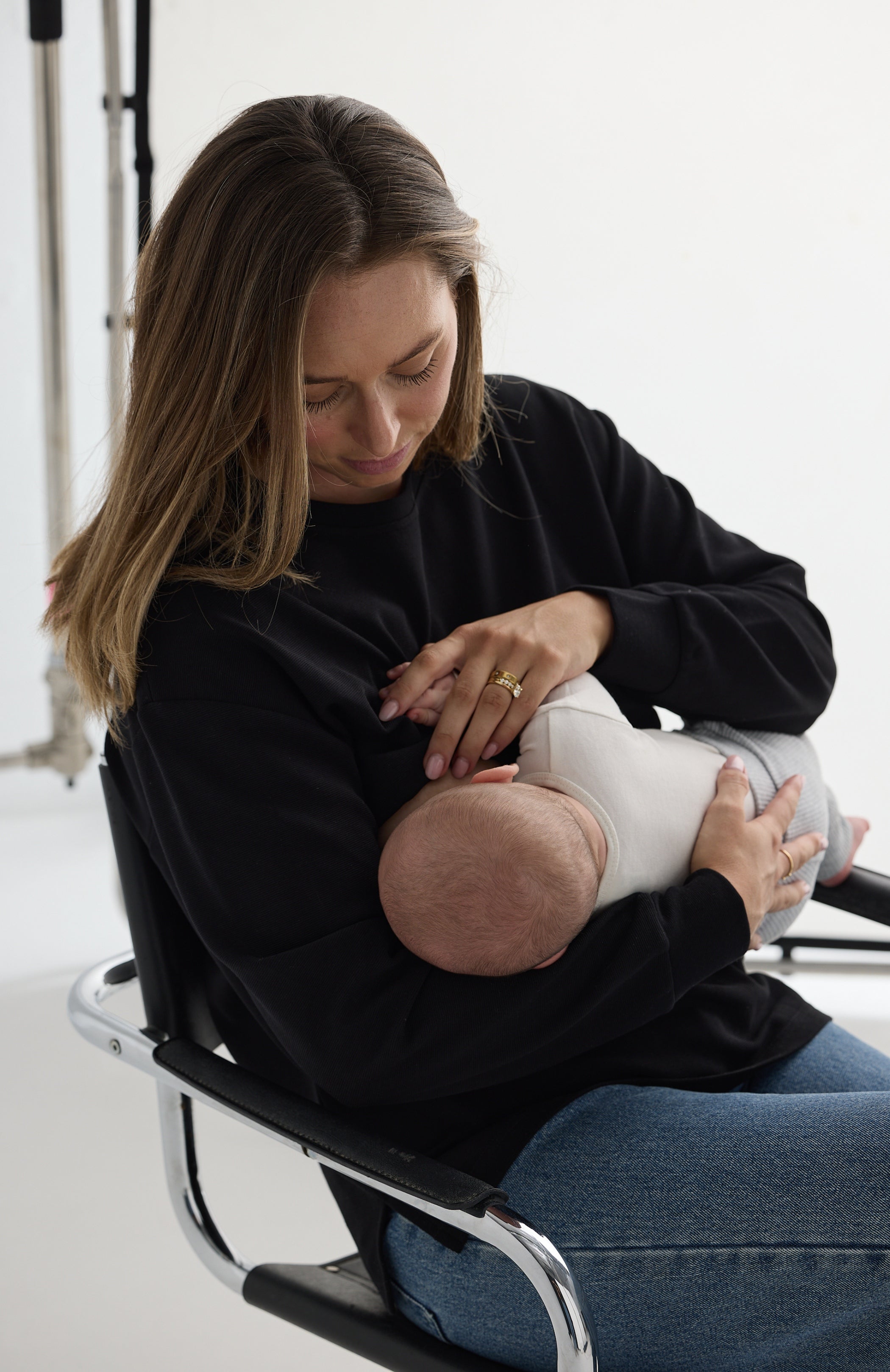 Piper Long Sleeve Breastfeeding Top Black