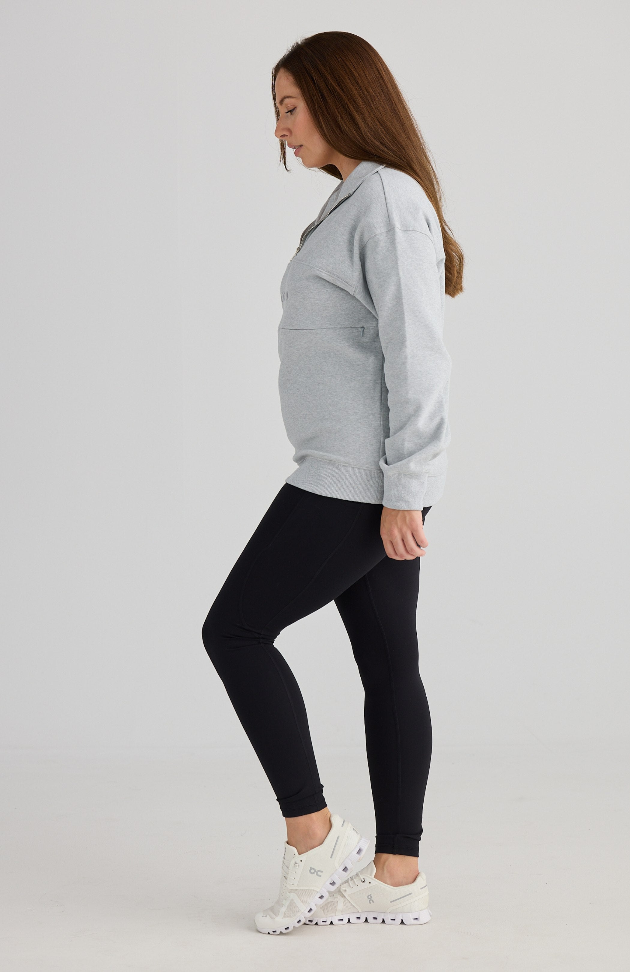 London Quarter Zip Heather Grey