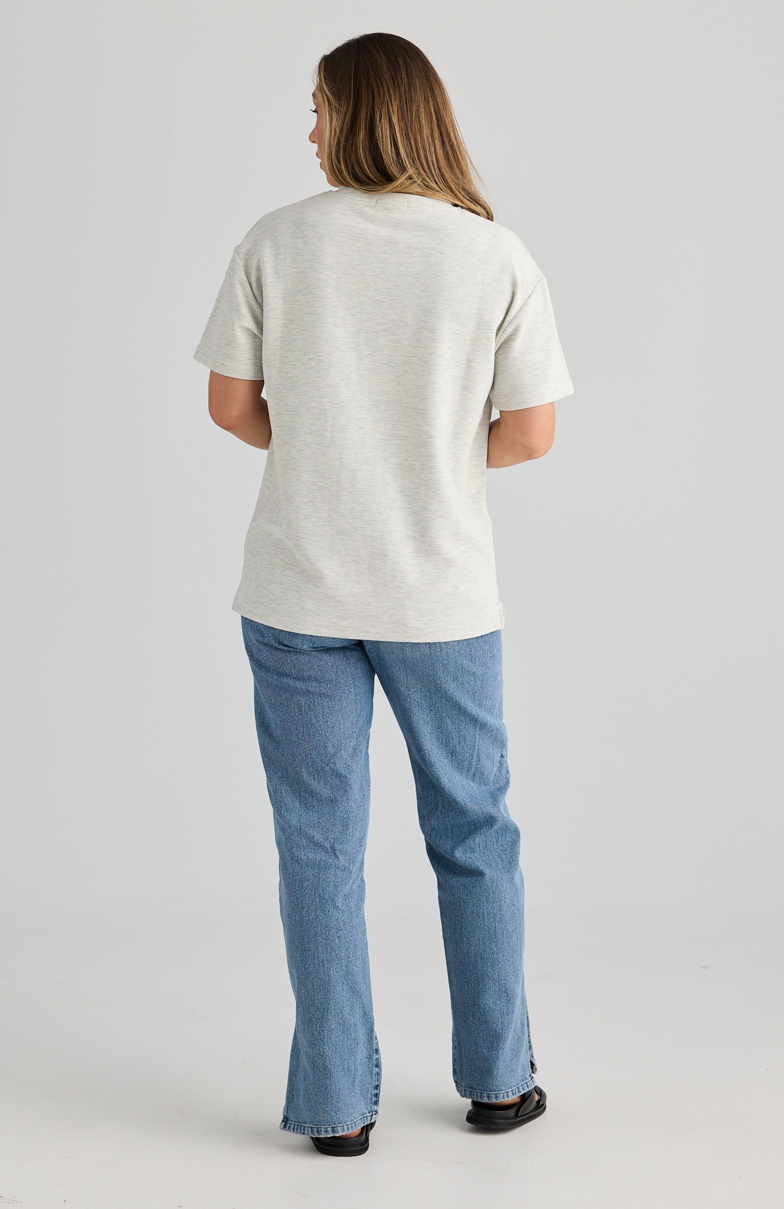 Isla Breastfeeding Top Grey Marle