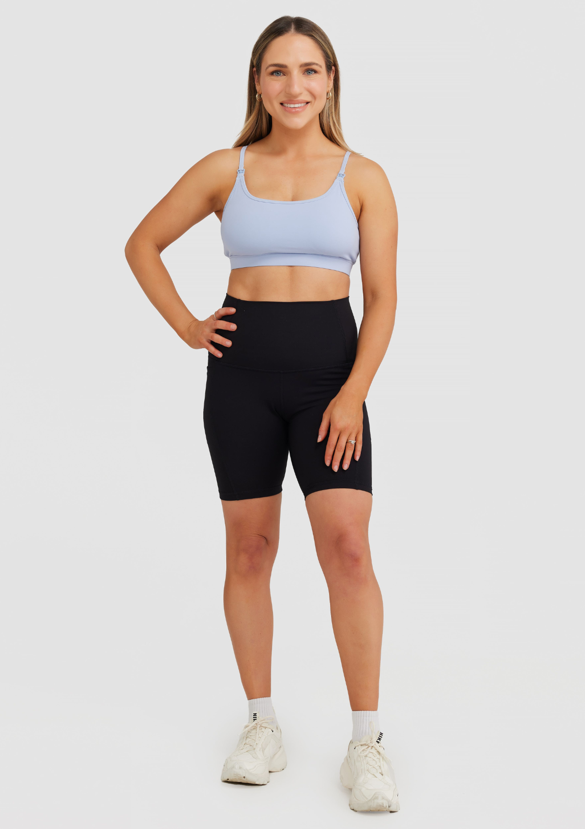 Ella T-Shirt Nursing Crop A-D Cup (Sky Blue)