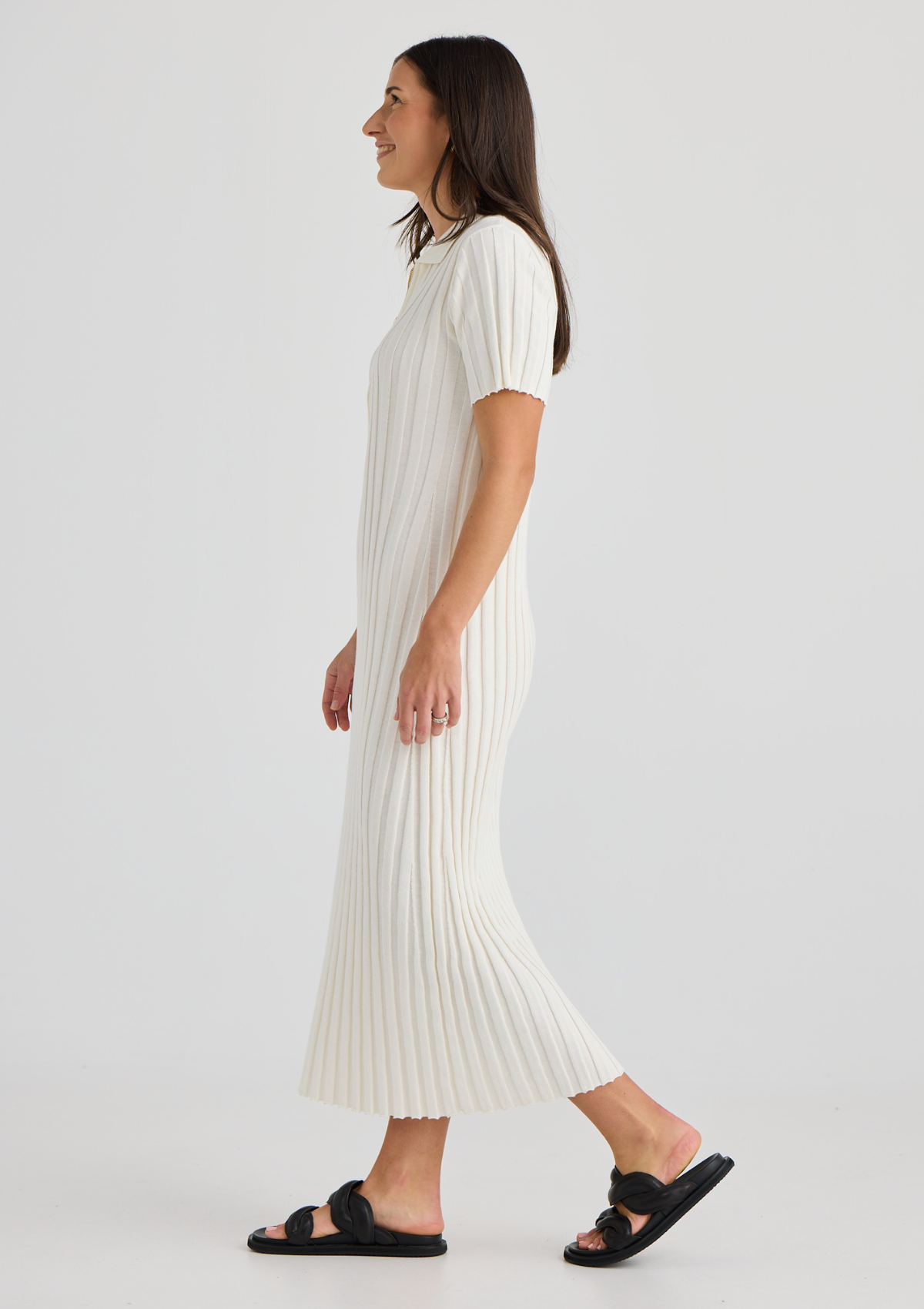 Breastfeeding Dress White Knitted by Bloomberri