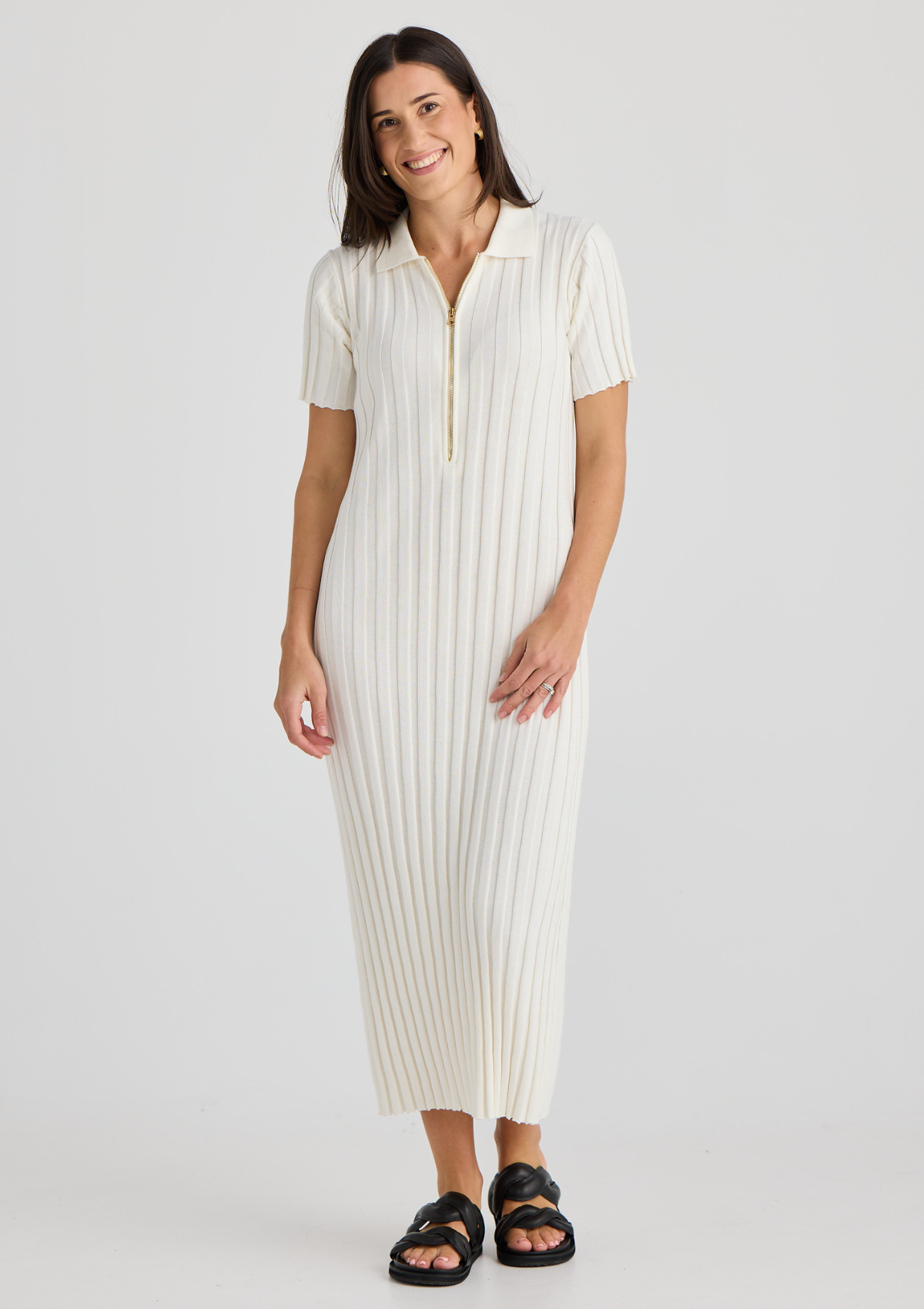 Breastfeeding Dresses White Knit by Bloomberri