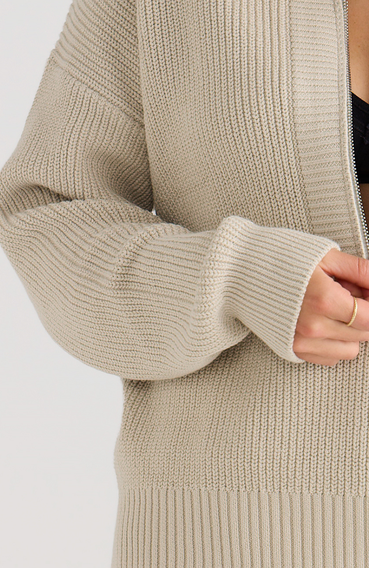 Chloe Zip Knit Mist