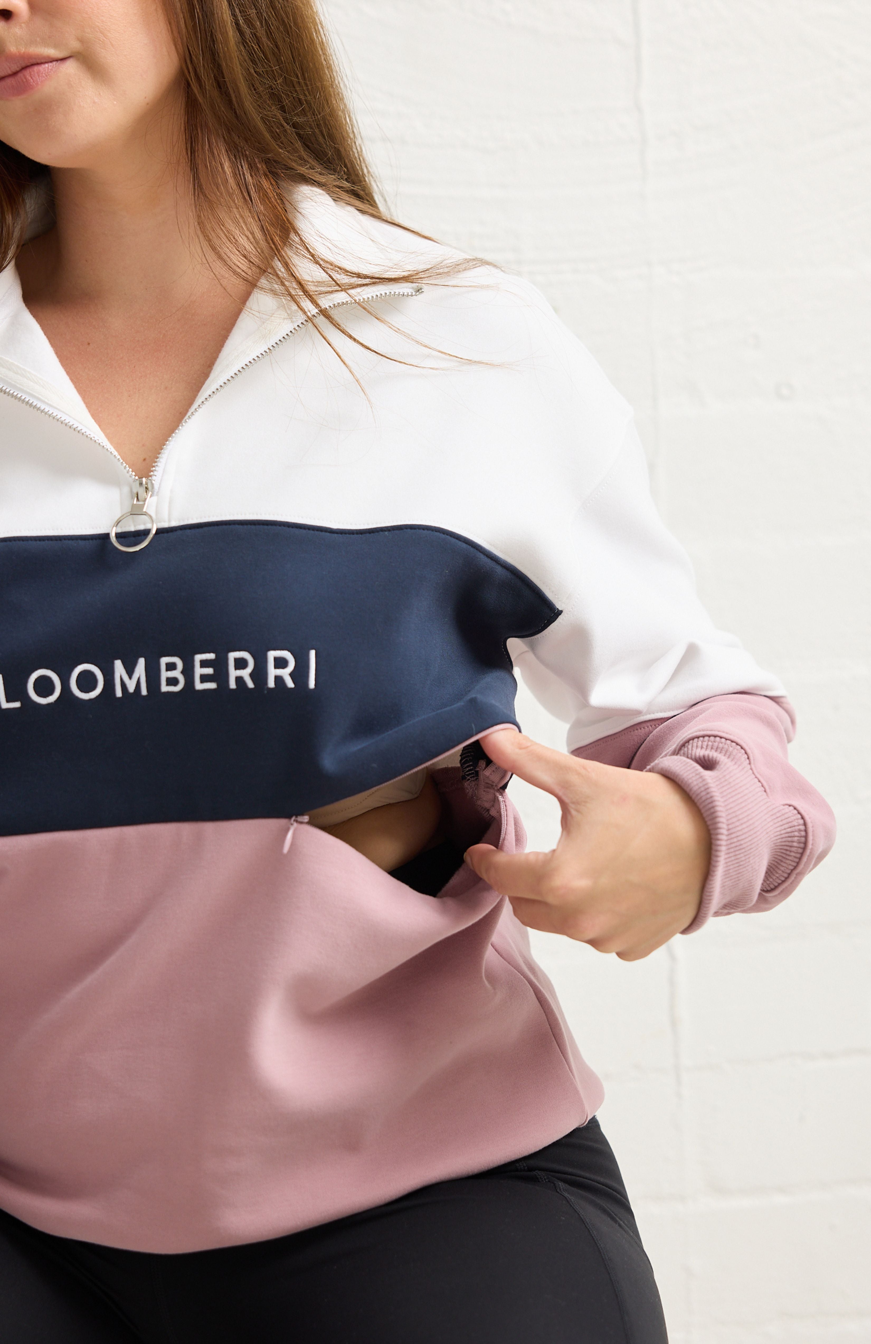 Nursing Jumper Quarter Zip by Bloomberri