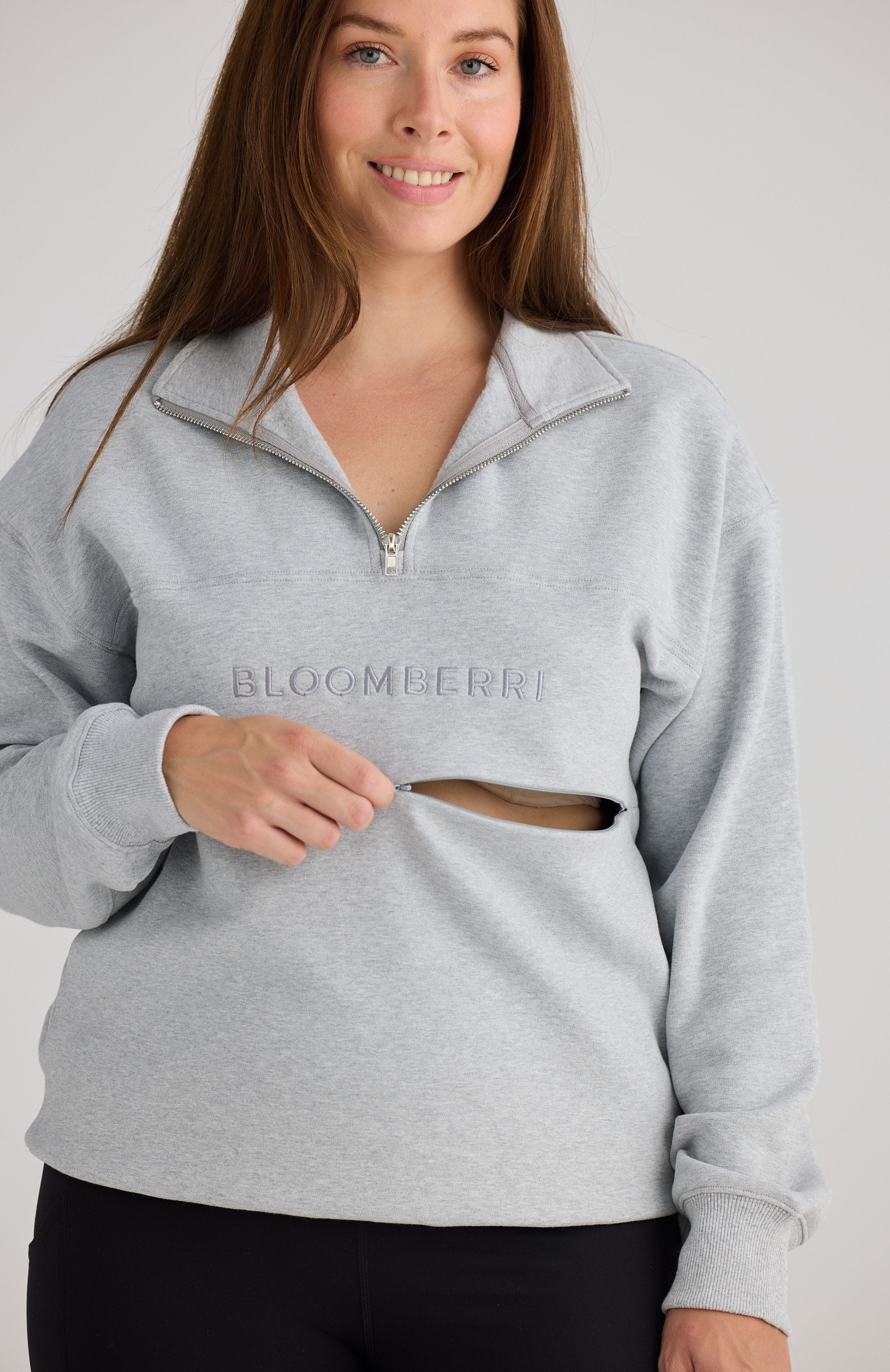 Nursing jumper quarter zip by Bloomberri
