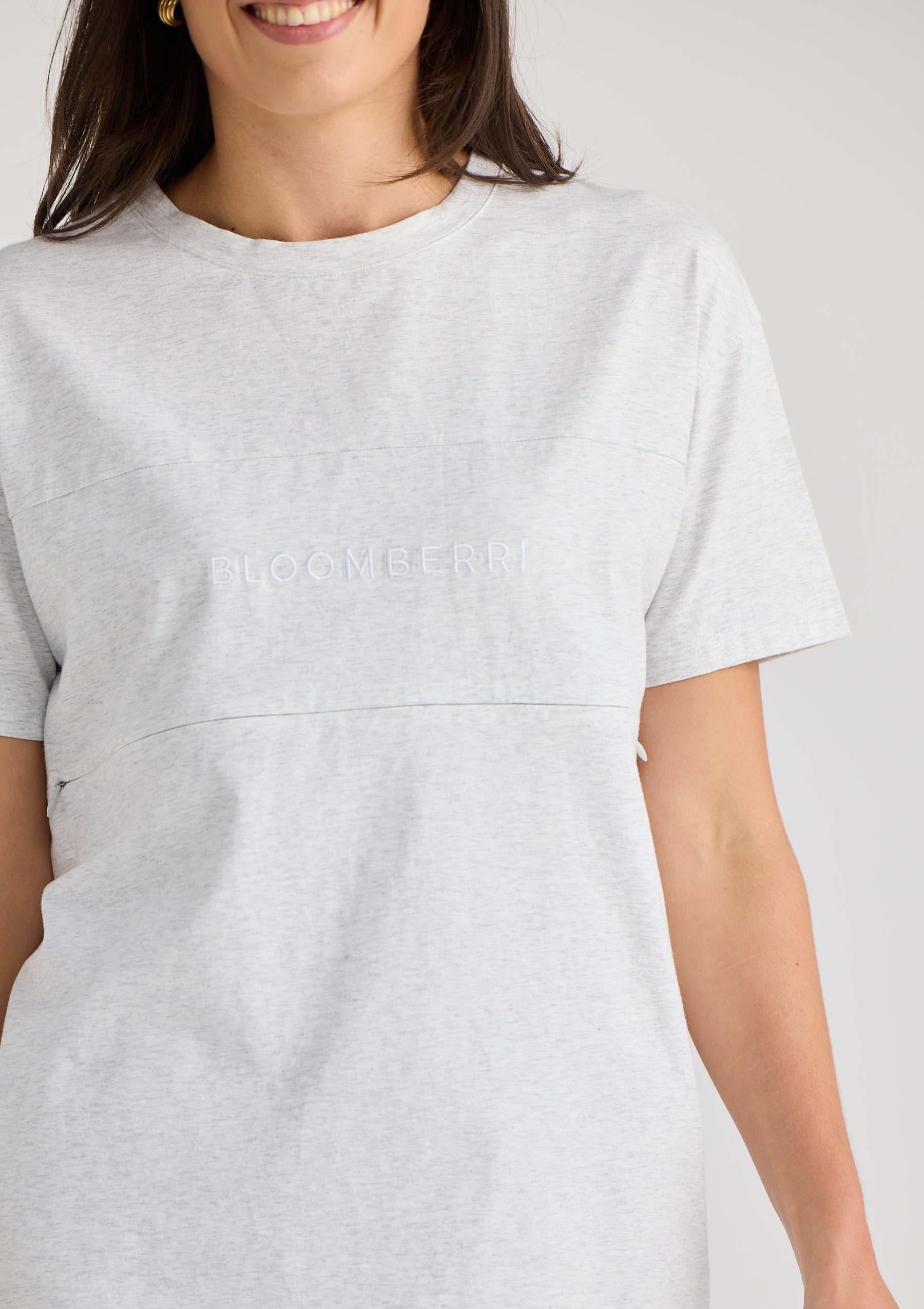 Tops for Breastfeeding By Bloomberri Grey