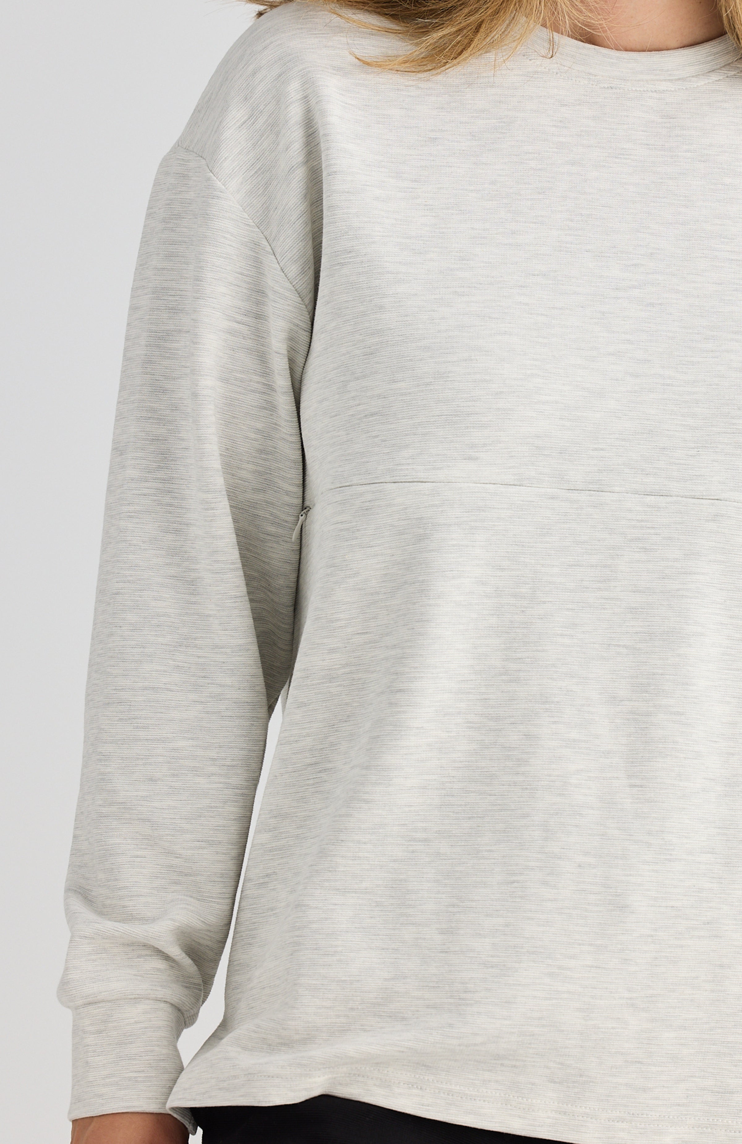 Piper Long Sleeve Breastfeeding Top Grey Marle