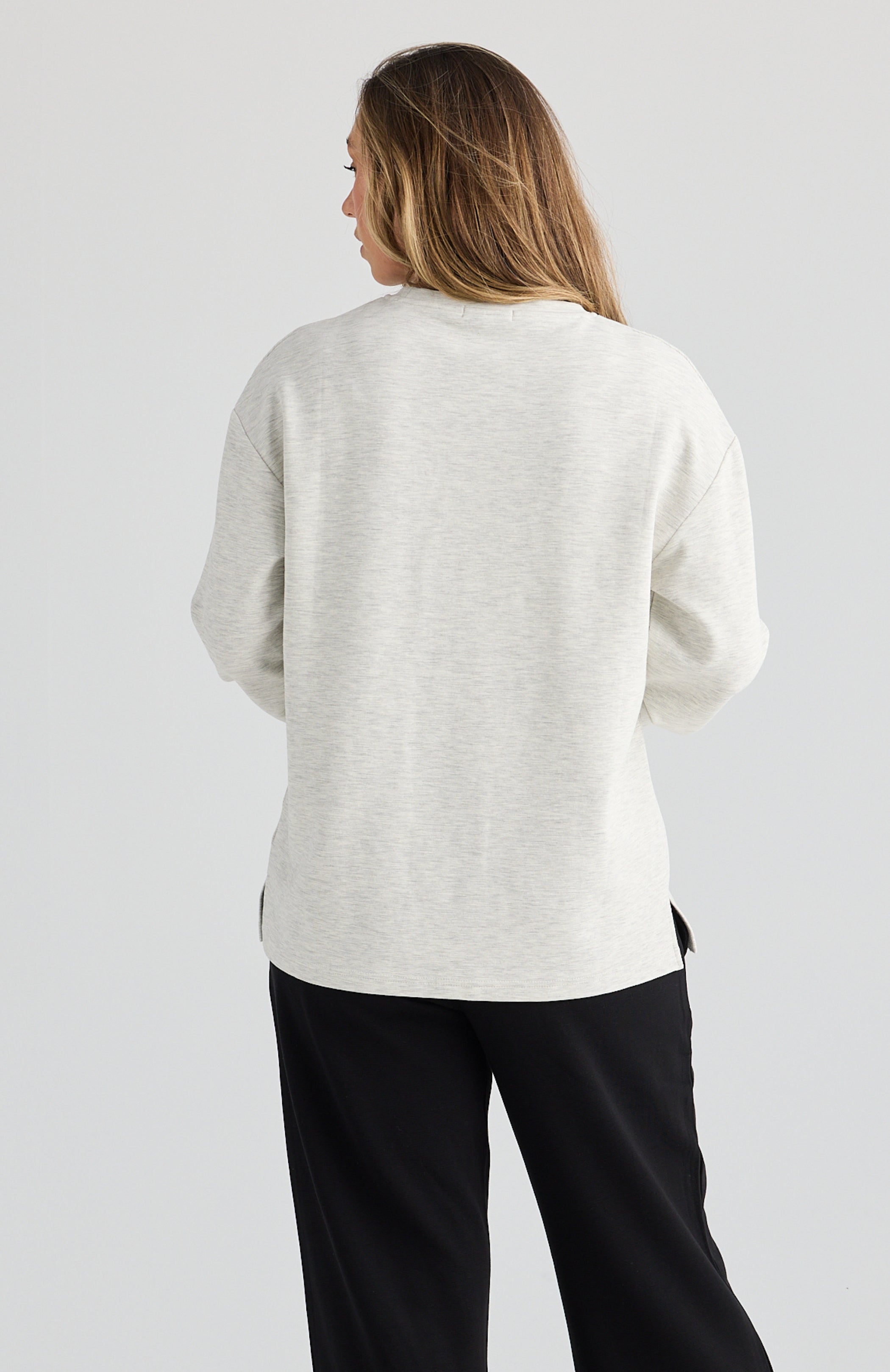 Piper Long Sleeve Breastfeeding Top Grey Marle