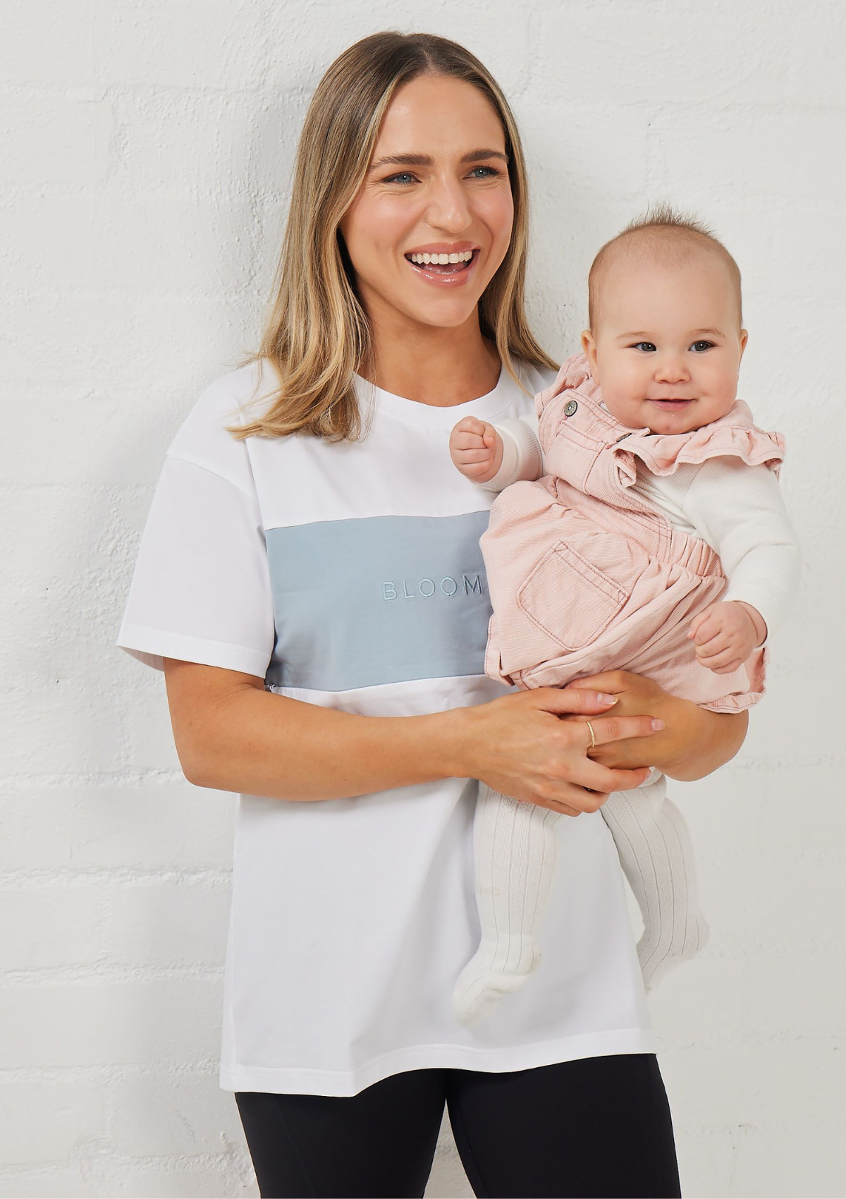 Milana Nursing Tee (Light Blue and White)