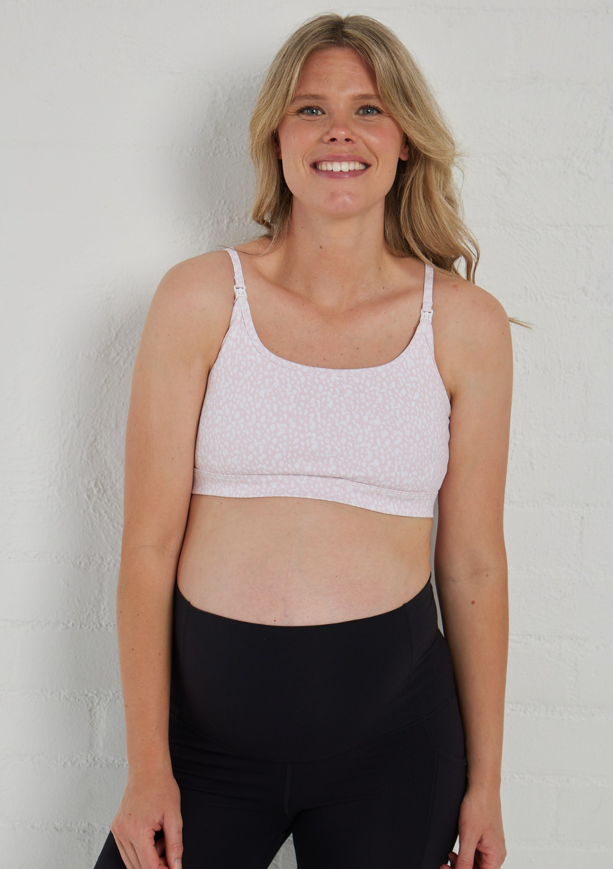 Ella T-Shirt Nursing Crop A-D Cup (Pink Speckle)