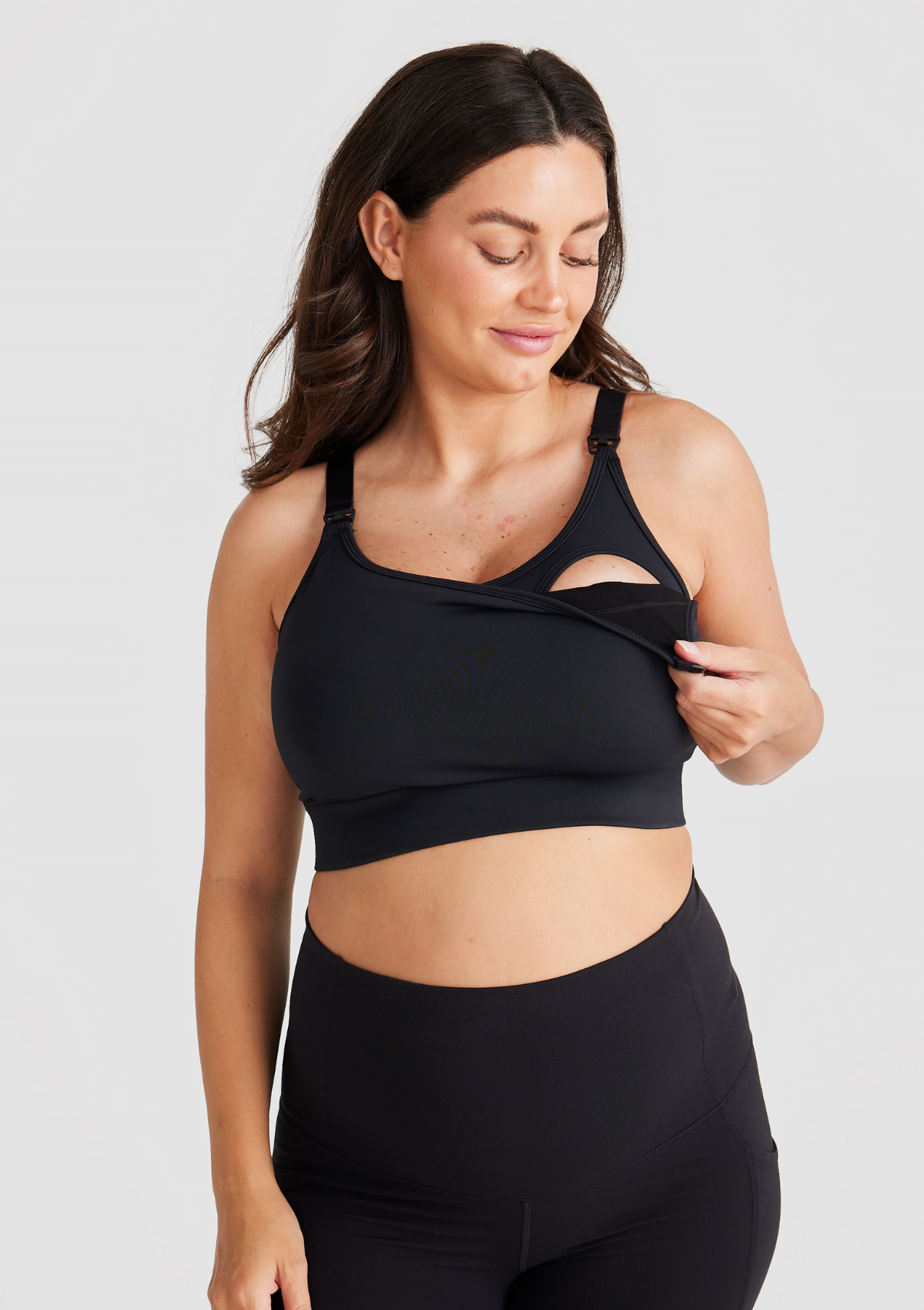 Frankie T-Shirt Nursing Crop DD-G Cup (Black)