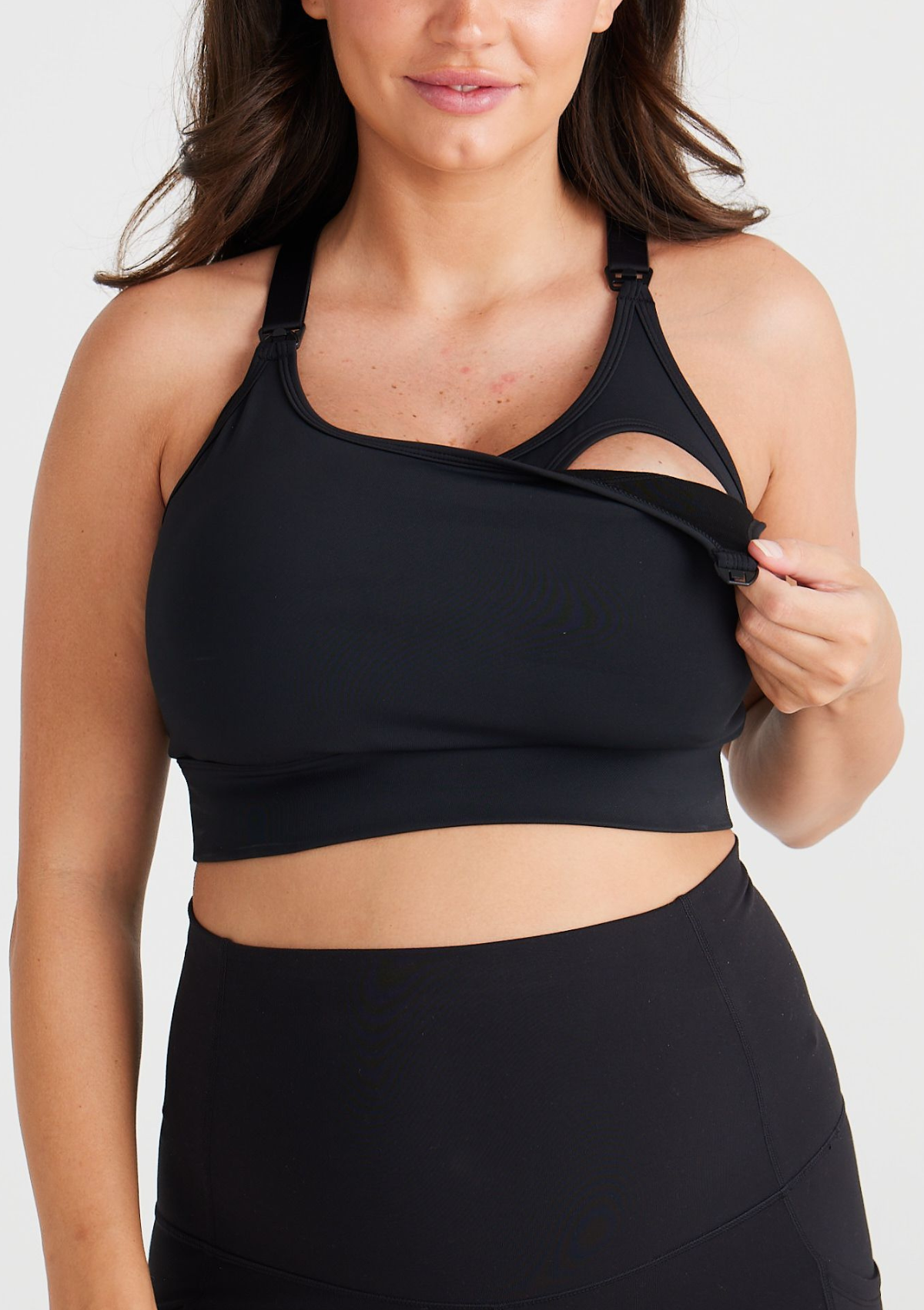 Aubree Nursing Crop DD G Cup Black