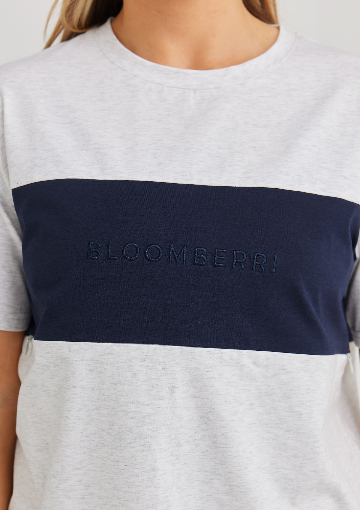 Milana Nursing Tee (Navy and Grey Marle)
