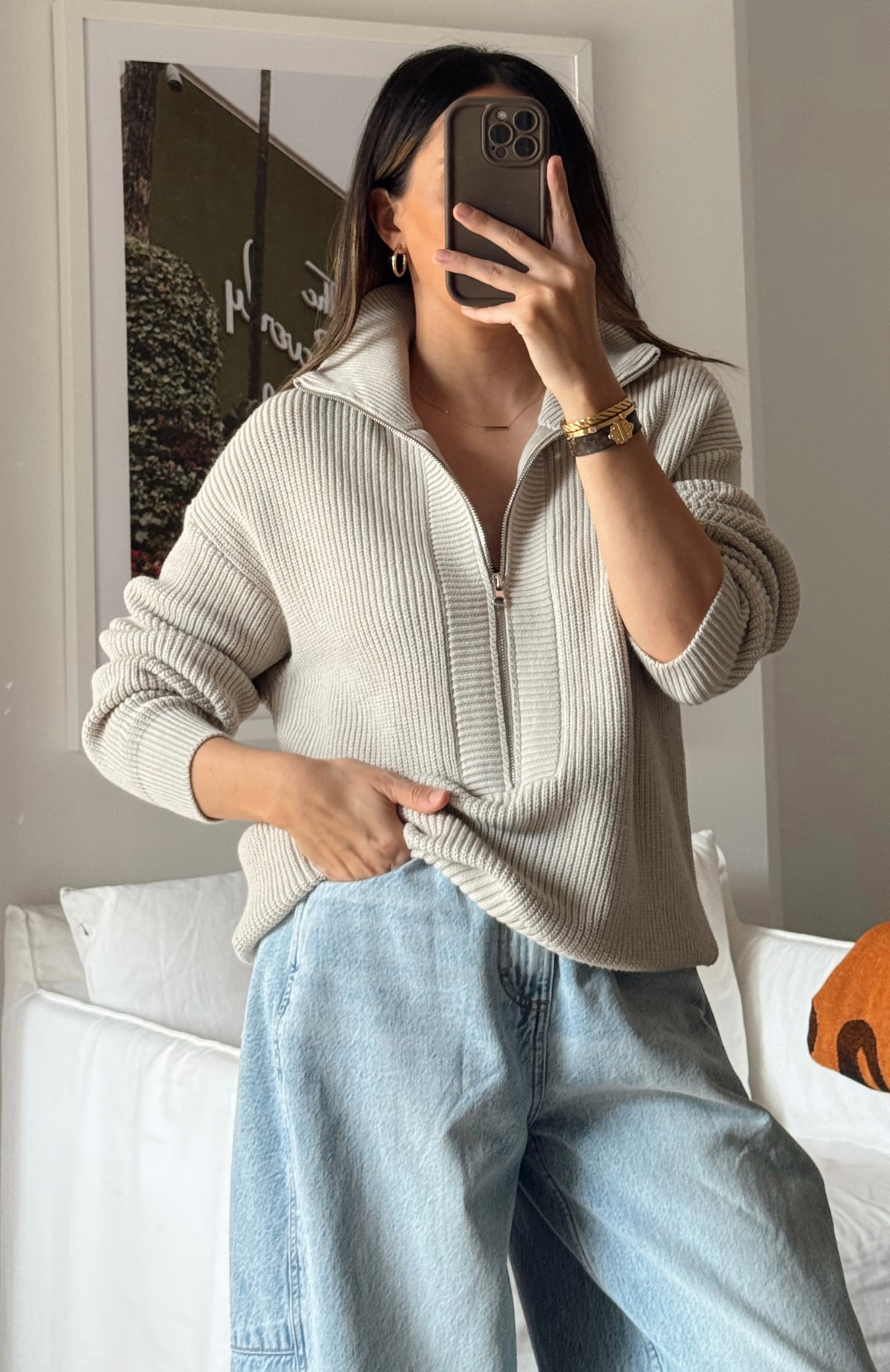 Chloe Zip Knit Mist