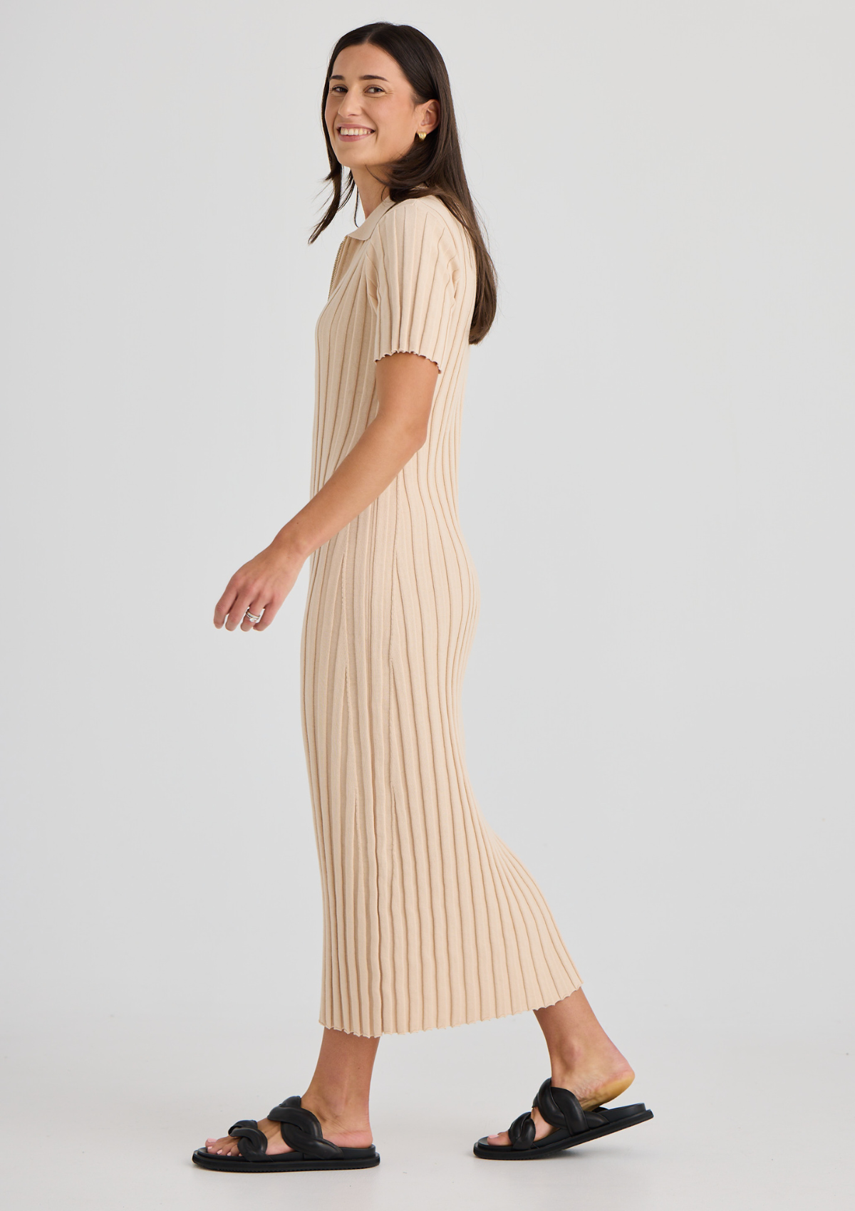 Breastfeeding Dresses by Bloomberri Beige Knit