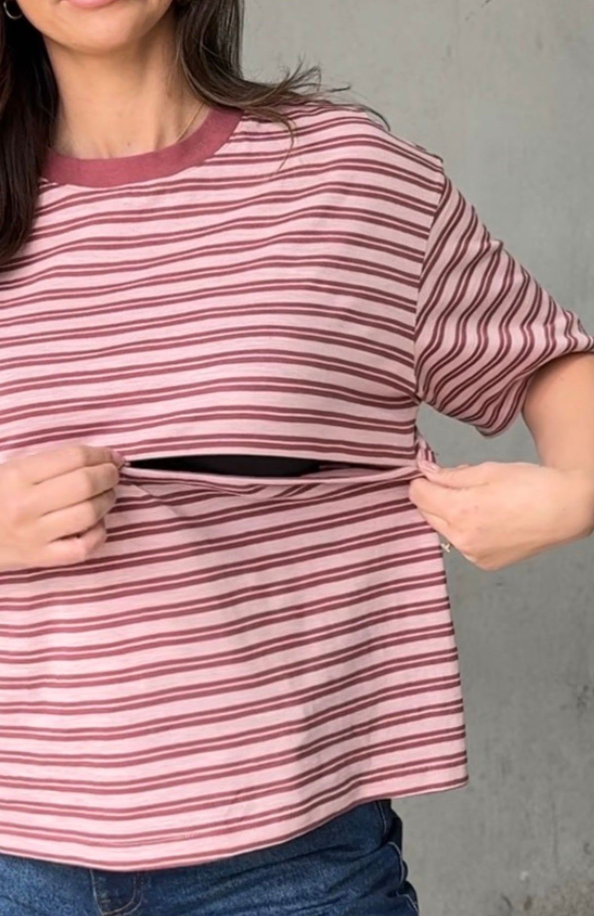 Estelle Breastfeeding Top Pink Stripe