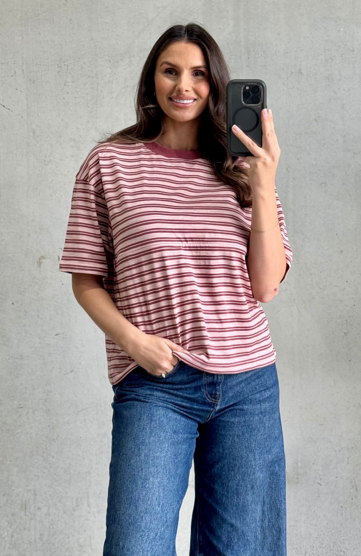 Estelle Breastfeeding Top Pink Stripe