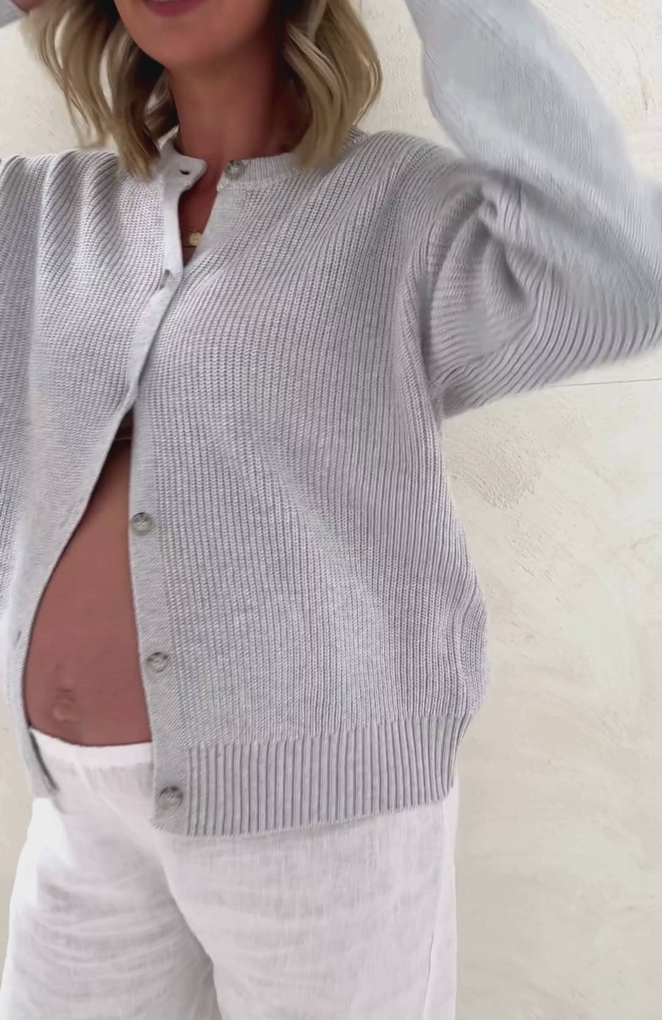 Breastfeeding Friendly Cardigan Knit Grey